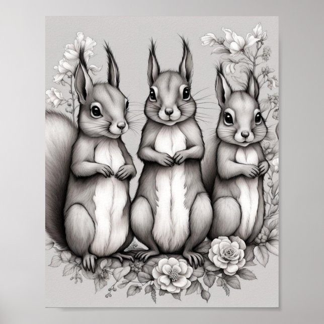 Eichhörnchen Poster (Vorne)