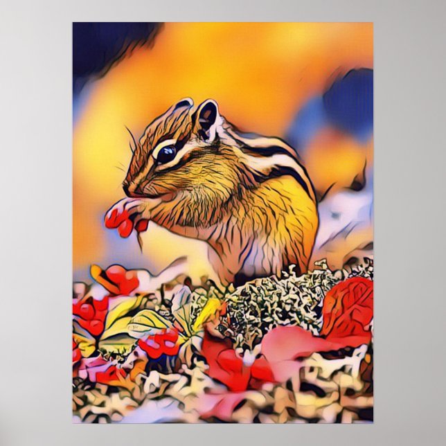 Eichhörnchen-Poster für digitale Kunstmalerei Poster (Vorne)