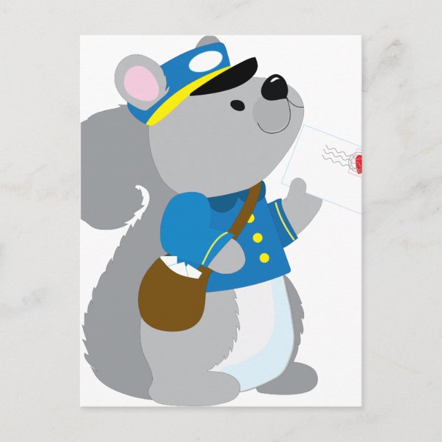 Eichhörnchen Postman Postkarte (Vorderseite)