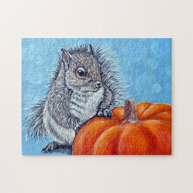 Eichhörnchen Pumpkin Painting Puzzle (Horizontal)