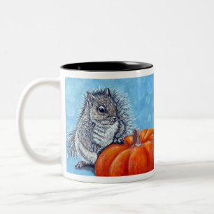 Eichhörnchen Pumpkin Painting Zweifarbige Tasse