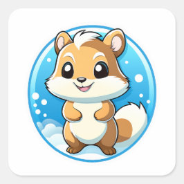 Eichhörnchen Quadratischer Aufkleber