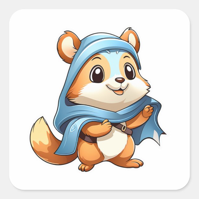 Eichhörnchen Quadratischer Aufkleber (Vorderseite)