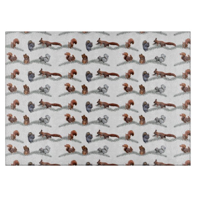 Eichhörnchen-Raserei-Glasschneiden-Brett (wählen Schneidebrett (Vorderseite)