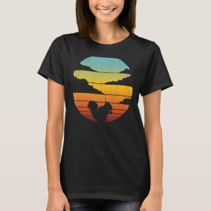 Eichhörnchen Retro Vintage 60er 70er Sonnenunterga T-Shirt