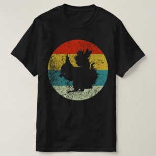 Eichhörnchen retro Vintage Silhouette 70er T-Shirt