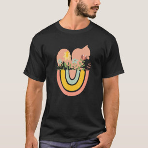 Eichhörnchen Rodent Animal Forest Niedlich Rainbow T-Shirt