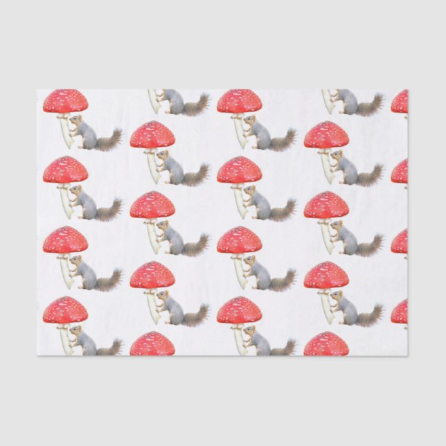 Eichhörnchen-Rosa-Mushroom-Papierpapier Seidenpapier (Vorderseite)