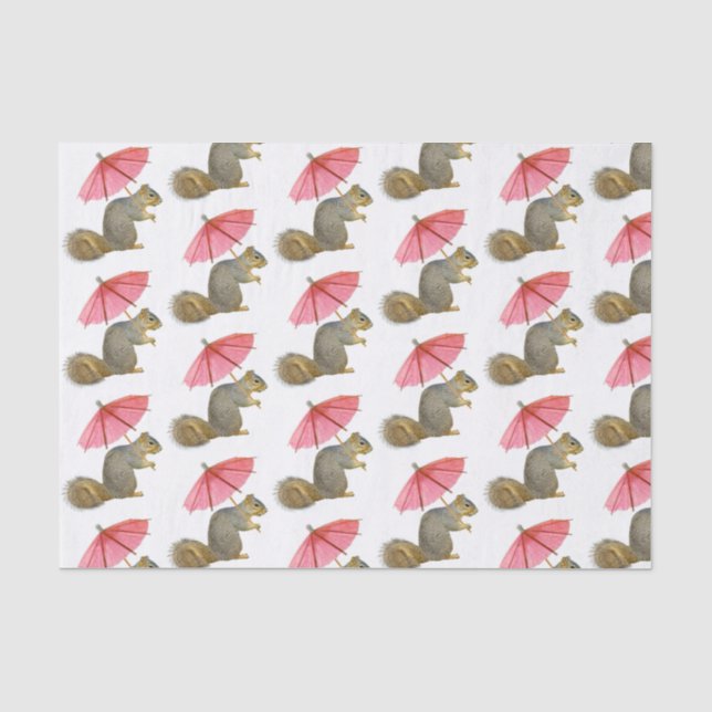 Eichhörnchen Rosa Parasolpapier Seidenpapier (Vorderseite)