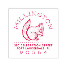 Eichhörnchen | Rustikale Round Family Name Rücksen