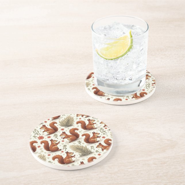 Eichhörnchen Sandstone Untersetzer (Seite)