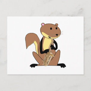 Eichhörnchen Saxophon spielen Postkarte