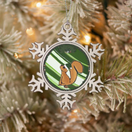 Eichhörnchen-Schneeflocke gerahmter Ornament