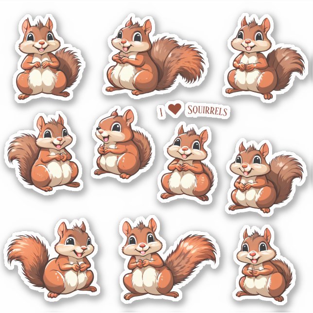 Eichhörnchen Scrapbook Stationery Stickers Aufkleber (Vorderseite)