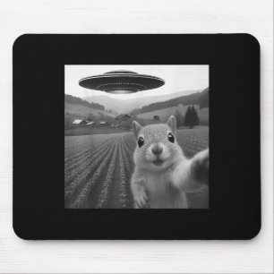 Eichhörnchen-Selfie mit Alien-Ufo Lustige Geschenk Mousepad