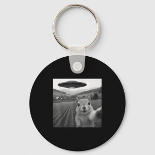 Eichhörnchen-Selfie mit Alien-Ufo lustige Geschenk Schlüsselanhänger