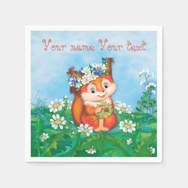 Eichhörnchen Serviette (Vorderseite)