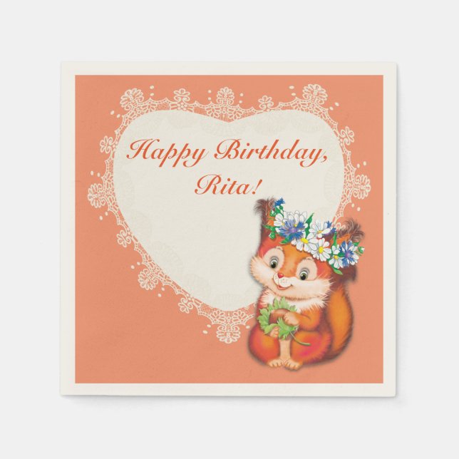 Eichhörnchen Serviette (Vorderseite)