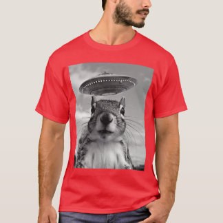 Eichhörnchen Sie mit Alien UFO Lustige Eichhörnche T-Shirt