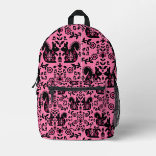 Eichhörnchen Skandinavische Volkskunst Bedruckter Rucksack