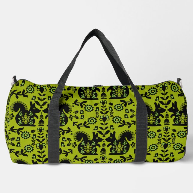 Eichhörnchen Skandinavische Volkskunst Duffle Bag (Vorderseite)