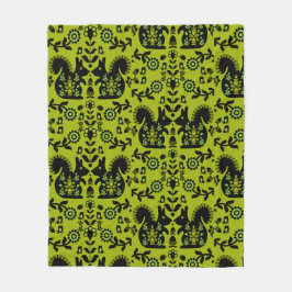 Eichhörnchen Skandinavische Volkskunst Fleecedecke