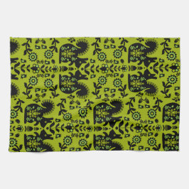 Eichhörnchen Skandinavische Volkskunst Geschirrtuch