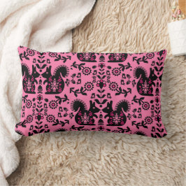 Eichhörnchen Skandinavische Volkskunst Lendenkissen