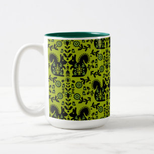 Eichhörnchen Skandinavische Volkskunst Zweifarbige Tasse