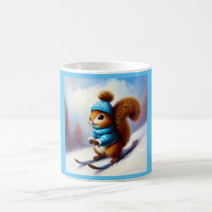 Eichhörnchen Skiing Kaffeetasse