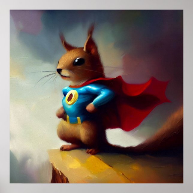 Eichhörnchen Superhero Poster (Vorne)