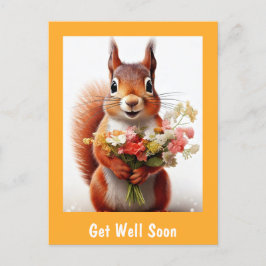 Eichhörnchen Süße Tier mit Blume wird bald gut Postkarte