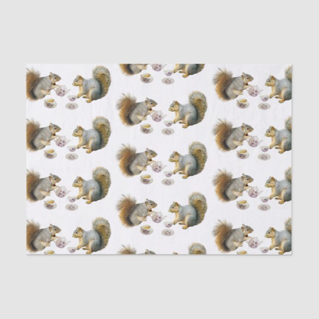 Eichhörnchen Tea Party Tissue Paper Seidenpapier (Vorderseite)