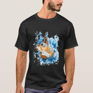 Eichhörnchen Tier Kunst Portrait Wildnis Wald Eich T-Shirt