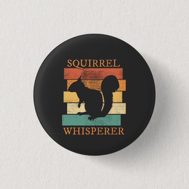 Eichhörnchen Tier Wald Retro Button (Vorderseite)