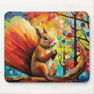 Eichhörnchen Tierportrait Farbige Malerei Mousepad