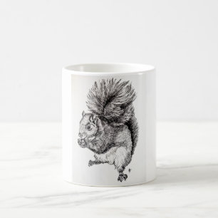 Eichhörnchen-Tinten-Illustration Kaffeetasse