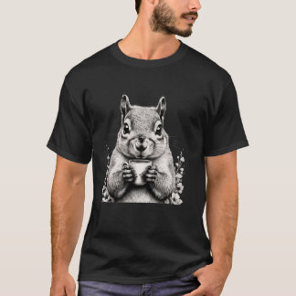 Eichhörnchen trinkt Kaffee Niedliches Wildtier Nat T-Shirt