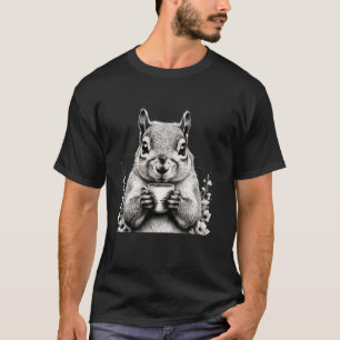 Eichhörnchen trinkt Kaffee Süße Tierwelt Natur Lie T-Shirt