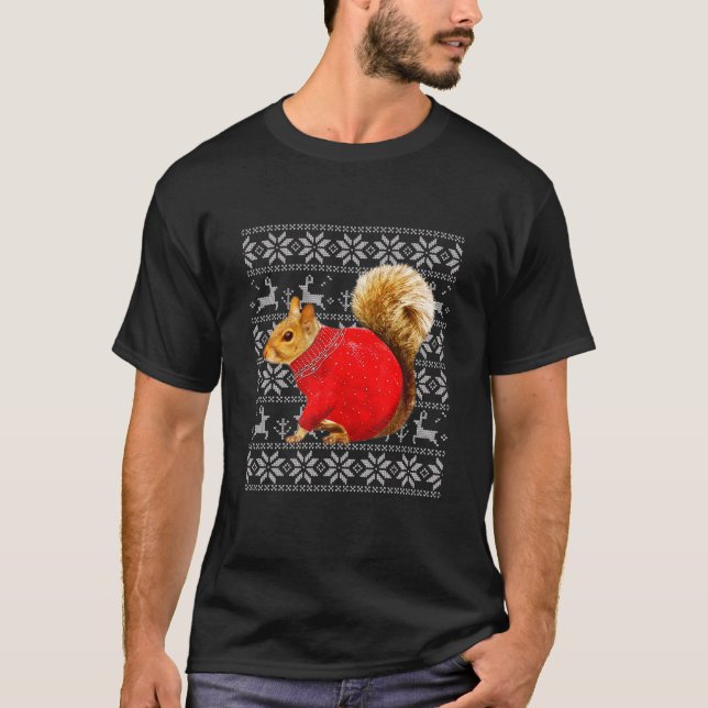 Eichhörnchen Ugly Sweater Christmas Funny Squirrel T-Shirt (Vorderseite)