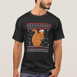 Eichhörnchen Ugly Xmas Matching Weihnachtsmannmütz T-Shirt