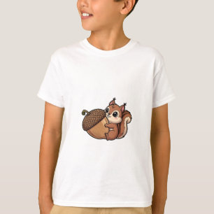 Eichhörnchen umarmt eine riesige Eichel Kinder T-Shirt