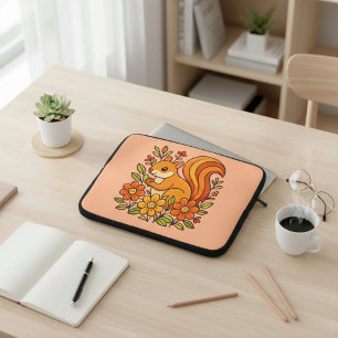 Eichhörnchen und Blumen Laptopschutzhülle
