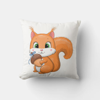 Eichhörnchen und Eichel. Kissen