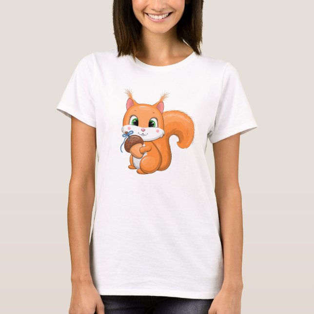 Eichhörnchen und Eichel. T-Shirt (Vorderseite)