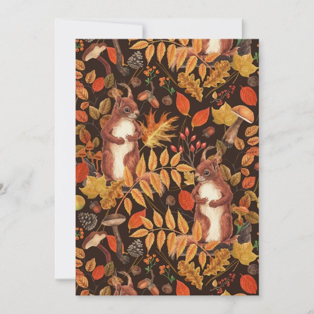 Eichhörnchen und Flora in dunkelbraun (Vorderseite)
