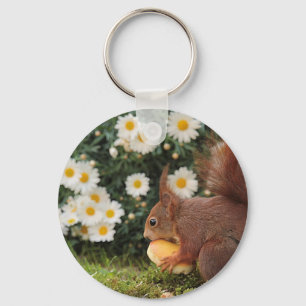 Eichhörnchen und Gänseblümchen Schlüsselanhänger