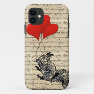 Eichhörnchen- und Herzballone iPhone 11 Hülle