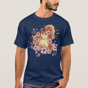 Eichhörnchen und lustiges Eichhörnchen mit Sakura T-Shirt