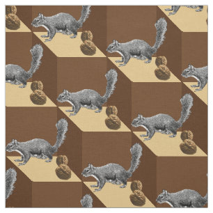 Eichhörnchen und Nüsse Stoff
